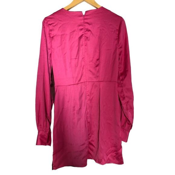 Steve Madden Dress Colorblock Tie Waist Long Sleeve Sheath Mini Pink NWT Small - Picture 5 of 9